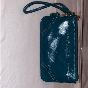 Teal Coach Wristlet